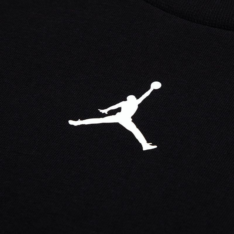 Black toddler T-shirt with white Jumpman logo graphic on chest