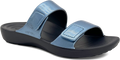 Quarter turn view Women's Aetrex Footwear style name Kaia in color Blue Pearl. Sku: ST9319