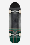 Kerbo Cruiserboard 32 inch Black Maple Emerald Green top-down view with deck graphics and off-white wheels