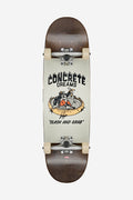 Top view of Concrete Dreams skateboard deck with bold graphic and Globe logo