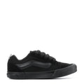 Youth low-top sneakers in black, lace-up with side stripe and flat rubber sole