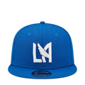 Blue baseball cap with embroidered LA logo on front
