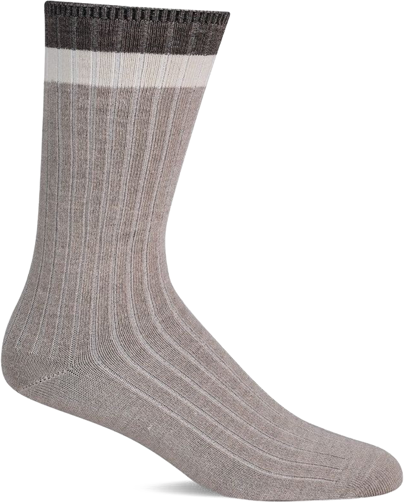 Quarter turn view Men's Sockwell Sock style name Lake Side in color Putty. Sku: LD111M-080