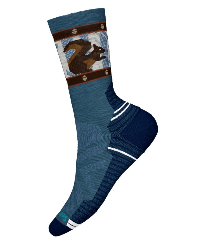 Women's Smartwool Socks style name Light Cushion Squirrely Crew in color Twilight Blue. Sku: SW002738G74