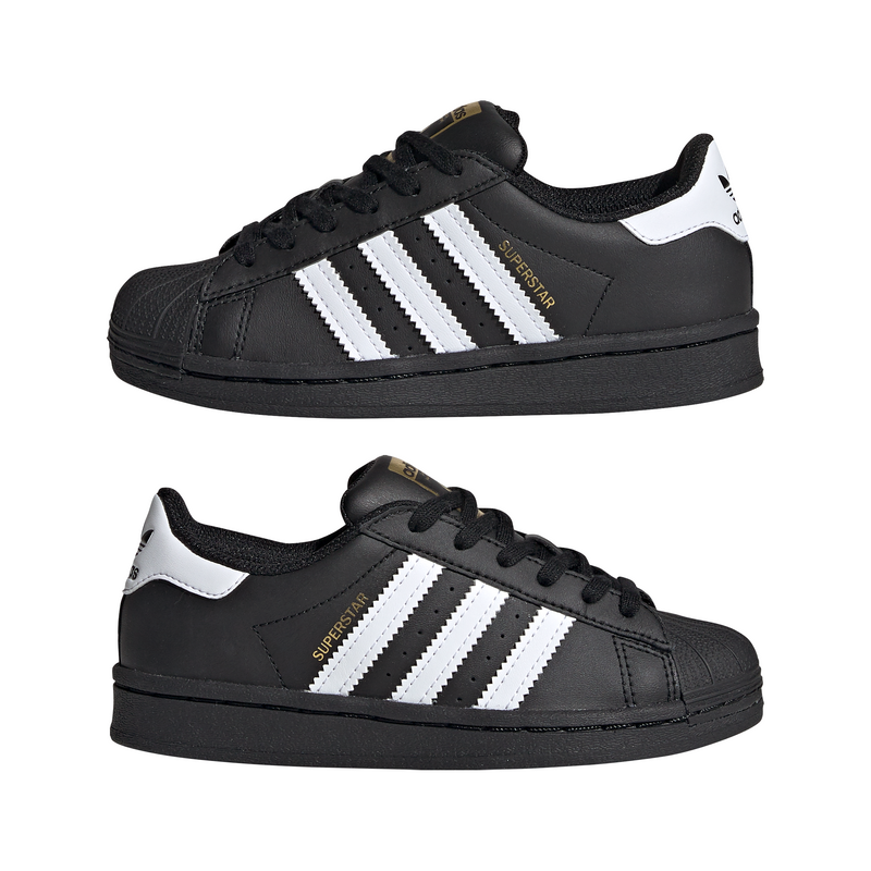 Little Kids' Adidas Superstar C " Core Black Cloud White"