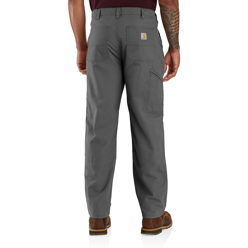 Men's loose straight work pants, dark gray gravel, with thigh cargo pocket and side seam