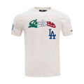 Men's Dodgers Allegiance T-shirt in eggshell, front graphic with LA and logo
