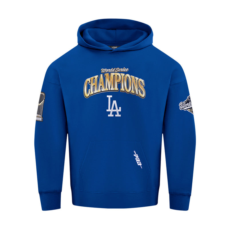 Men's blue hooded sweatshirt with Champions LA front graphic