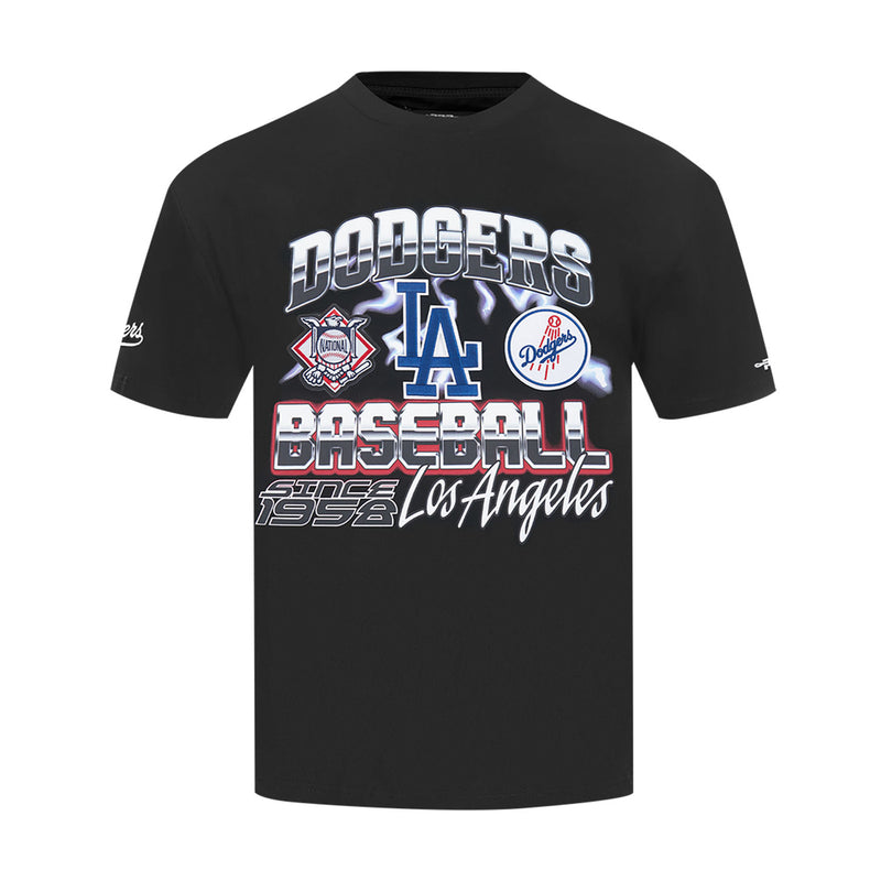 Men's black Dodgers graphic T-shirt with LA Baseball since 1958 print