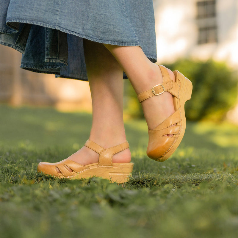 Women's Dansko Margreta Mary Jane Clog in Honey Distressed. Sku: 70581421