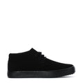 Black men's lace-up chukka boot with padded collar and rubber outsole