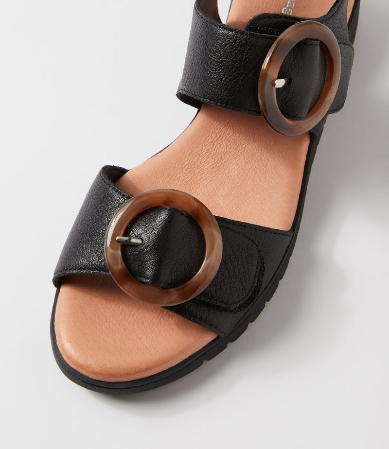 Women's Django & Juliette Meldrick in Black-Black Sole Leather. Sku: DJ21629B75LE