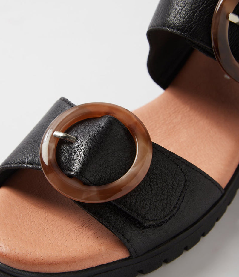 Women's Django & Juliette Meldrick in Black-Black Sole Leather. Sku: DJ21629B75LE