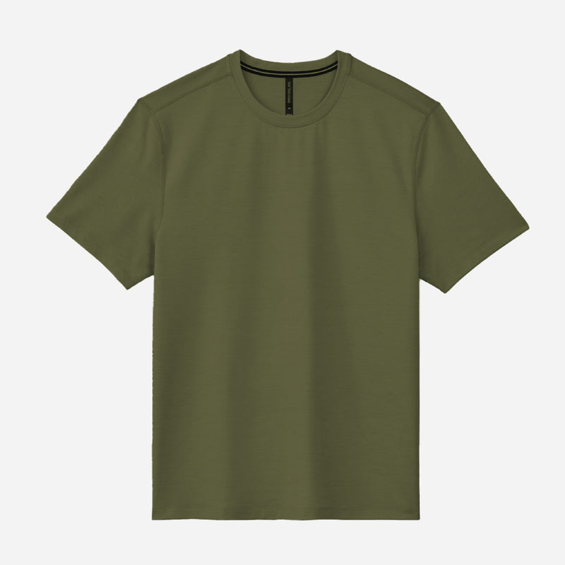 OD Green Ten Thousand Interval shirt on a white background