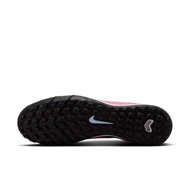 Men's pink and black turf soccer cleats outsole with textured stud pattern