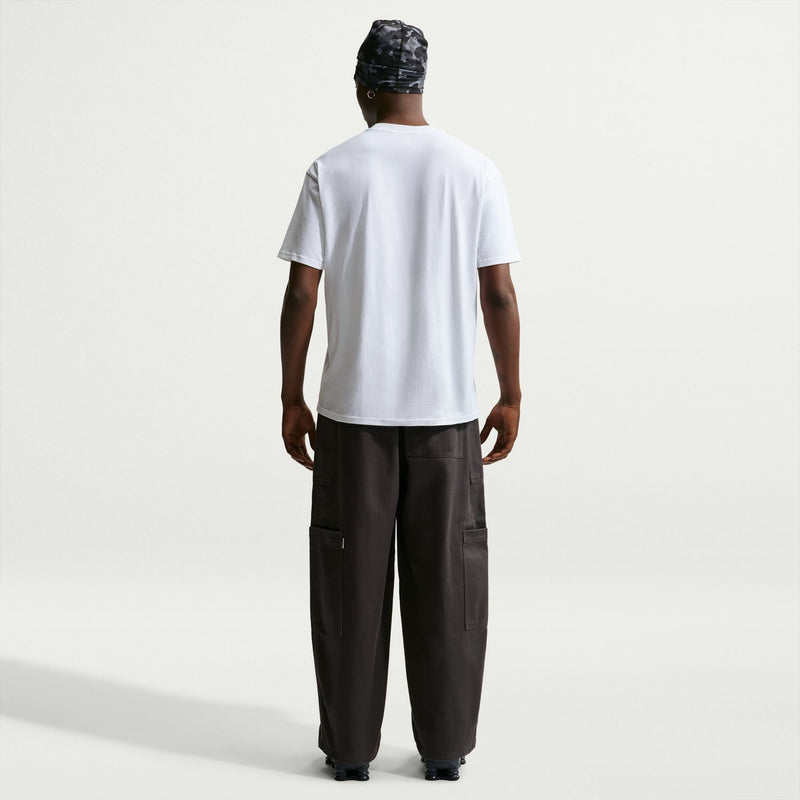 White crewneck tee with plain back and short sleeves
