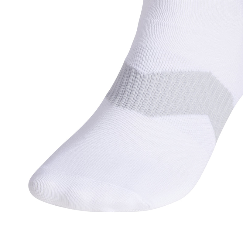 Metro 6 OTC large socks, white with gray-toned bands at toe and ankle