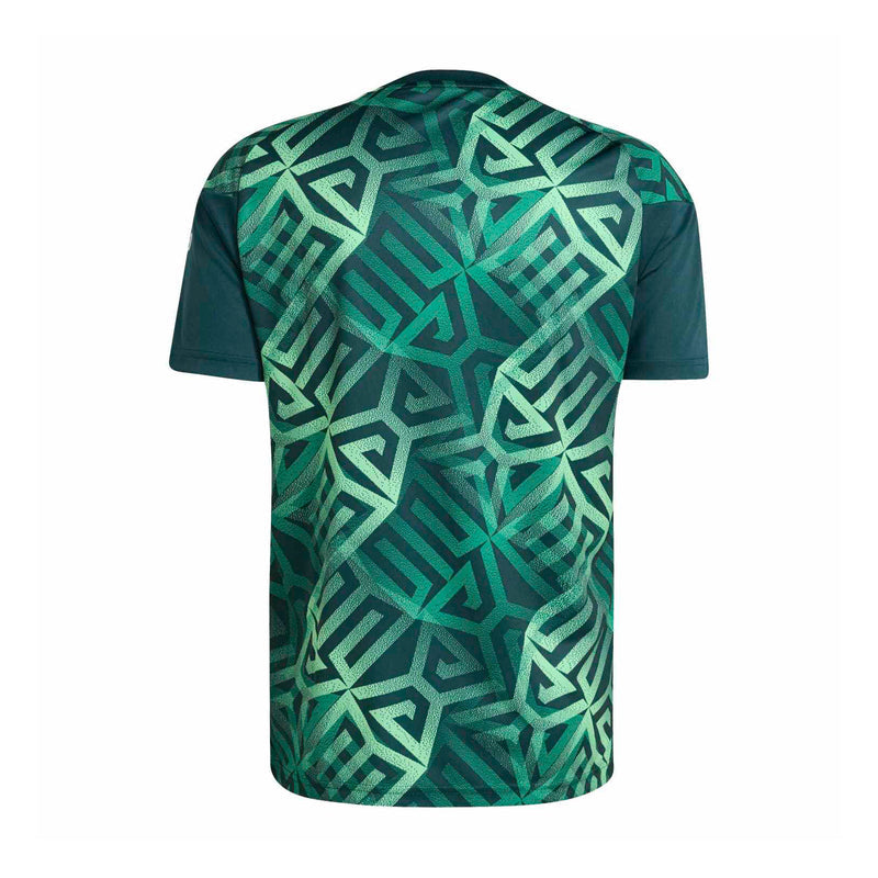 Men's green Mexico pre-match jersey back, full geometric pattern