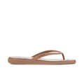 Milk chocolate flip-flop sandals with thong strap and wide midsole