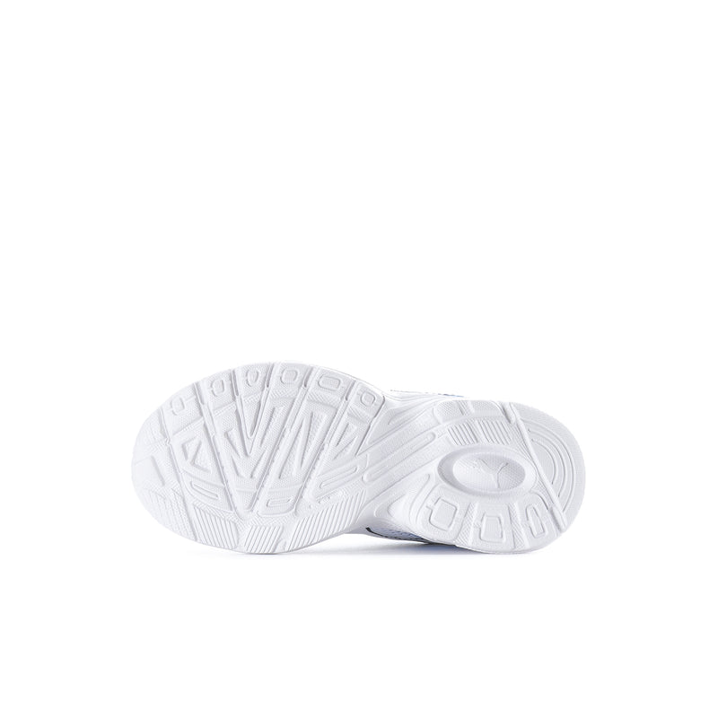 Kids sneakers outsole tread, white rubber sole with patterned grip