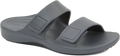Quarter turn view Men's Aetrex Footwear style name Milos in color Charcoal. Sku: L9206