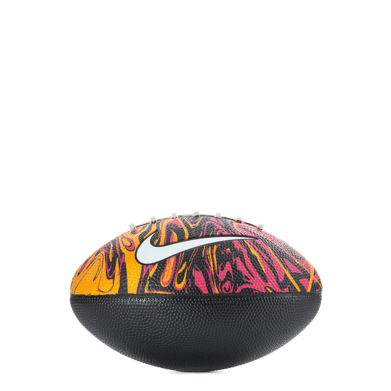 Mini playground football with Nike swoosh, multicolor swirl top, black textured base