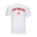 Men's white graphic T-shirt with red Los Angeles text and Jordan silhouette