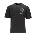 Black oversized crewneck T-shirt with front graphic print