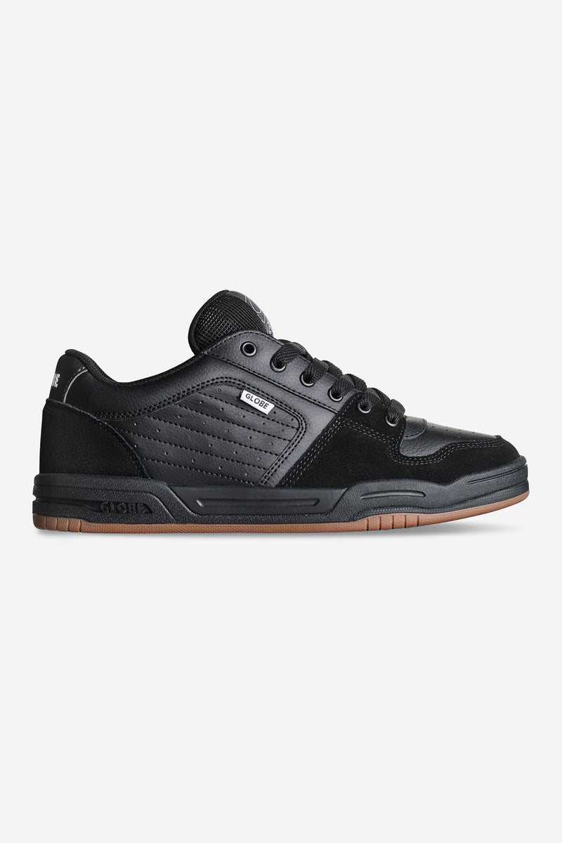 Side view of Mojo 2.0 Black Gum sneaker with black upper and gum outsole