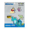 5-pack Monsters Inc Jibbitz charms with colorful monster character shapes