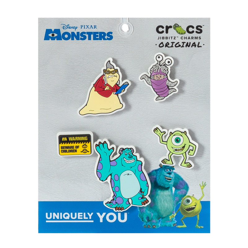 5-pack Monsters Inc Jibbitz charms with colorful monster character shapes