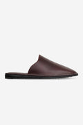 Oxblood leather mule designed by Austyn Gillette with a black sole