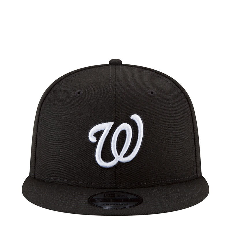 Black baseball cap with white Washington Nationals logo on the front