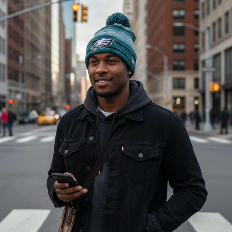 New Era Philadelphia Eagles Cuffed Pom Knit "Unisex"