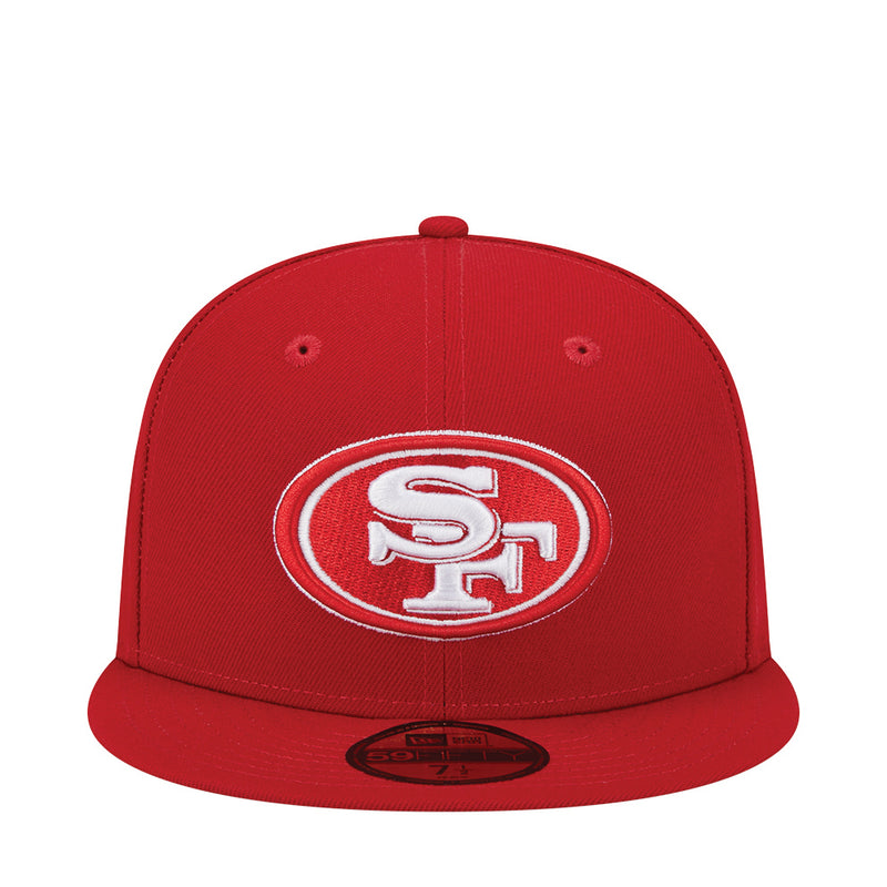 Scarlet red baseball cap with embroidered oval team logo patch
