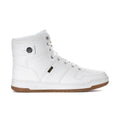 Men's white high-top sneakers, lace-up with gum outsole and Lee logo patch
