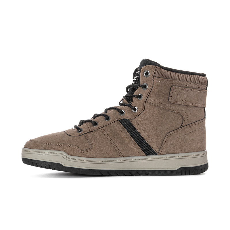 Men's high-top sneakers in driftwood with Lee badge, lace-up, and side panels