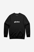 Black O G Crew sweatshirt with white globe logo on the chest