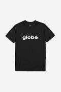 Black O.G Tee with bold white globe logo across chest