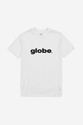 White O.G Tee with bold black globe logo across chest