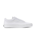 Men's white low-top sneakers with lace-up front and side stripes