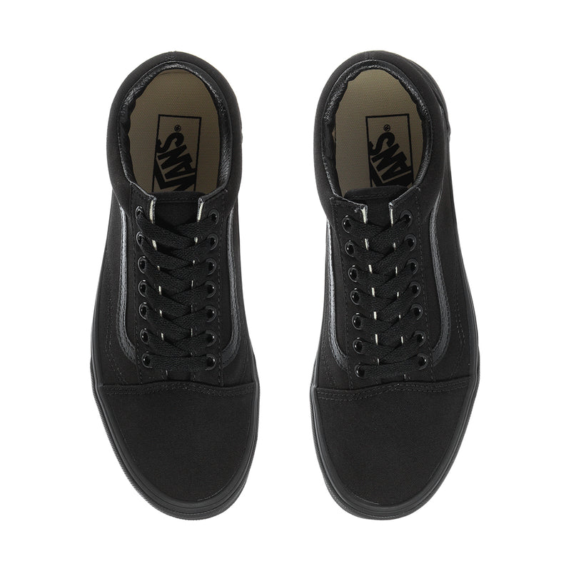Men's Old Skool low-top sneakers, black canvas, lace-up with padded collar