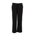 Black women’s open-hem fleece pants with elastic waist and drawstring
