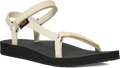 Quarter turn view Women's Teva Footwear style name Original Universal Slim in color White/ Black. Sku: 1150110-WBCK