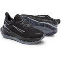 Black and gray running shoes on a white background