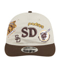 Cream and brown Padres baseball cap with front 'Padres' lettering, SD and mascot