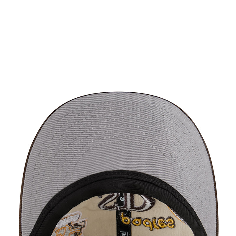 Grey two-tone baseball cap with black underbrim and Padres logo embroidery