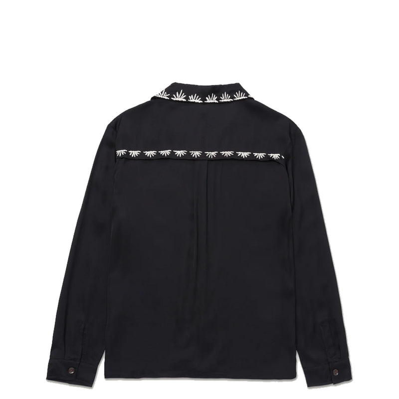 PALM STITCH LS BUTTON UP BLACK