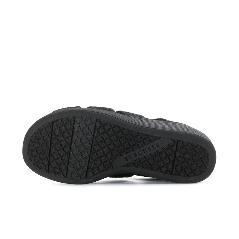 Black rubber outsole for women's slingback platform sandal, textured traction pattern