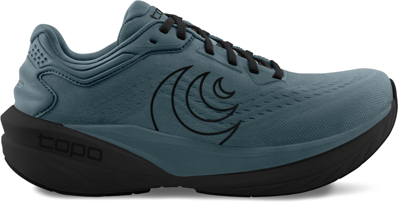 Quarter turn view Men's Topo Footwear style name Phantom 4 Wide in color Stone / Black. Sku: M087-STNBLK-W